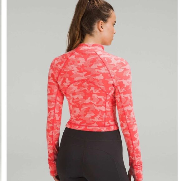 Lululemon Its Rulu Run Cropped Half Zip Heritage Camo Jacquard size 4 - Picture 4 of 8